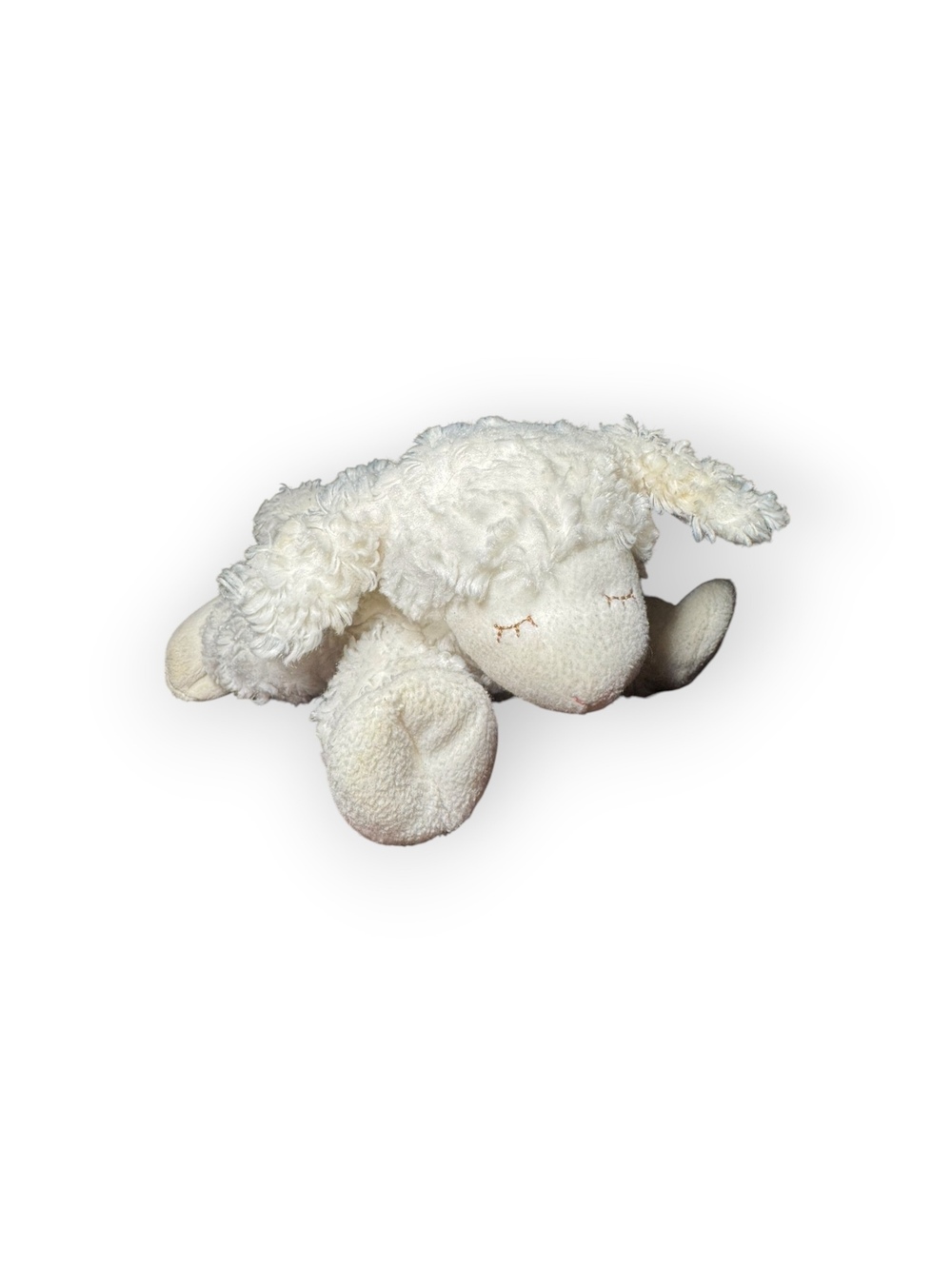 Gund Baby Sleeping Winky Curly Lamb Rattle White Collectible Stuffed Animal 9”
